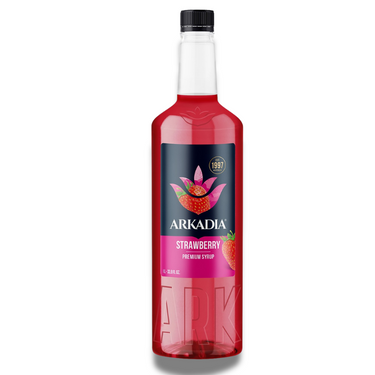 Arkadia Premium Strawberry Syrup 1000ml bottle – sweet fruity flavour for drinks, milkshakes, mocktails, and desserts, Halal certified